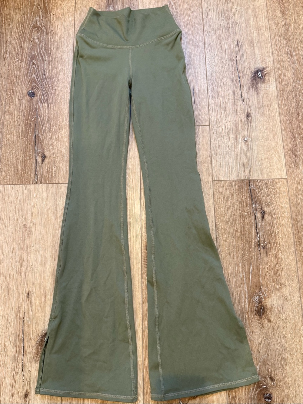 Women’s Olive Green Flared Yoga Pants